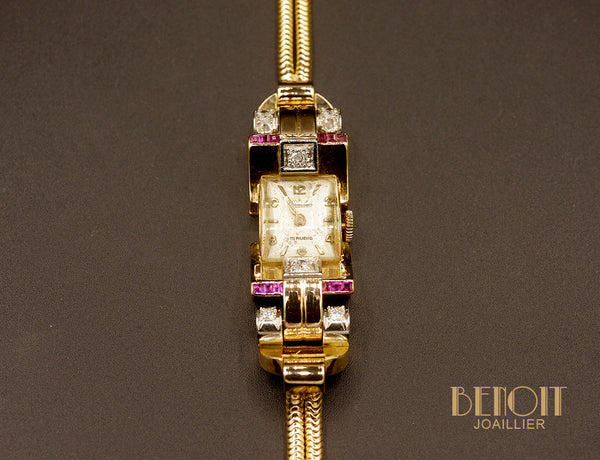 Montre Tank Diamants et Rubis