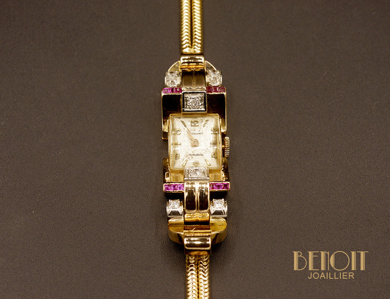 Montre Tank Diamants et Rubis