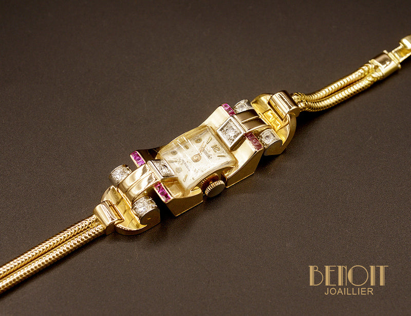 Montre Tank Diamants et Rubis