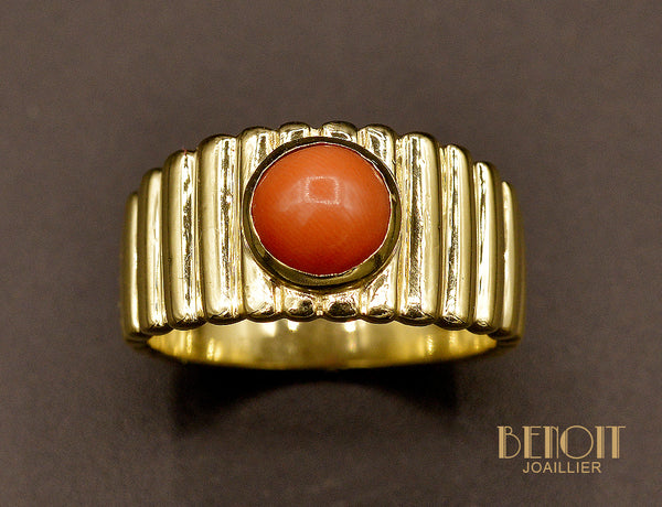 Bague bandeau godronné Corail