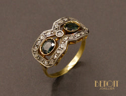 Bague Saphirs et Diamants Taille Rose