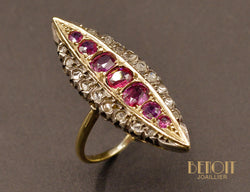 Bague Marquise Rubis