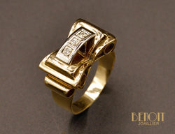 Bague Tank Or et Diamants