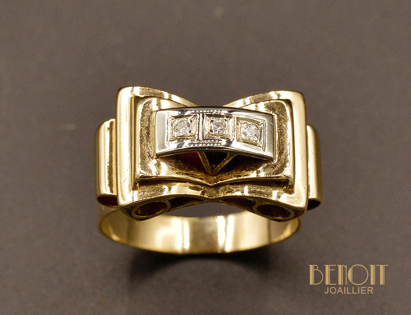 Bague Tank Or et Diamants
