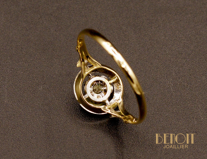 Bague Ancienne Diamant Jaune