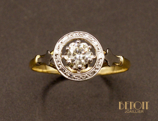 Bague Ancienne Diamant Jaune