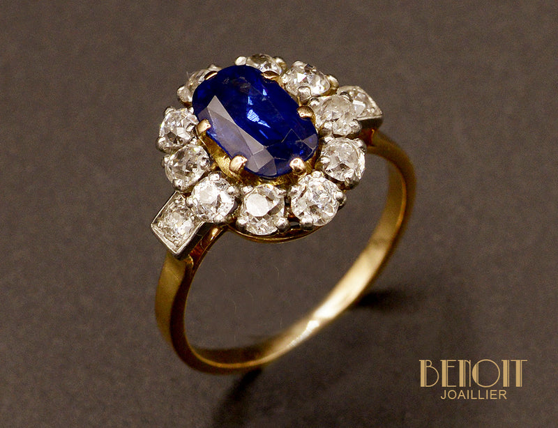 Bague Pompadour Saphir et Diamants
