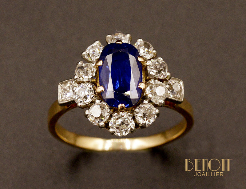 Bague Pompadour Saphir et Diamants