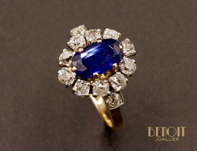 Bague Pompadour Saphir et Diamants