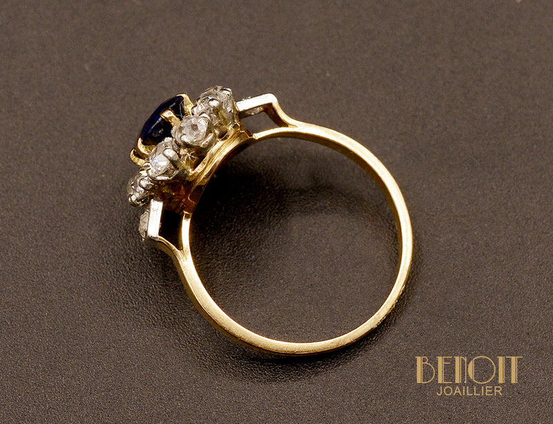Bague Pompadour Saphir et Diamants