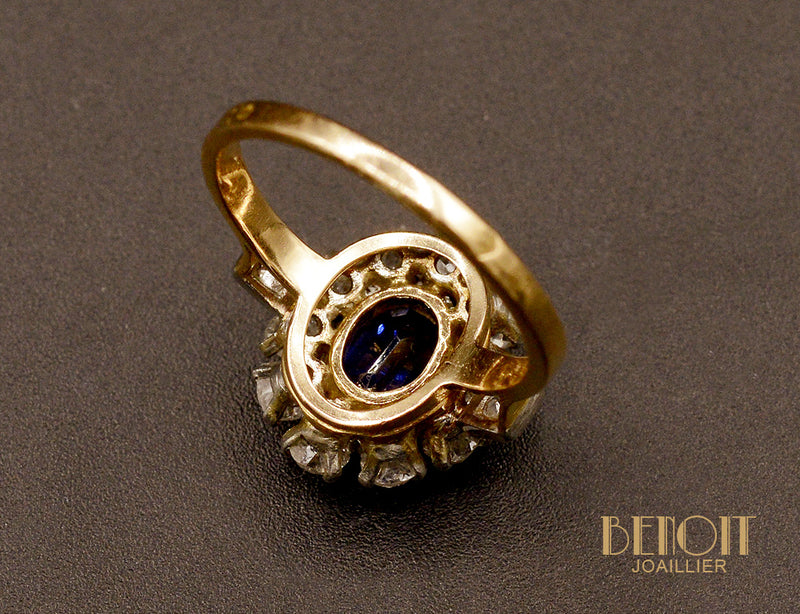 Bague Pompadour Saphir et Diamants