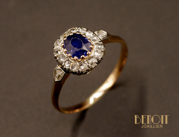 Bague Pompadour Saphir et Diamants