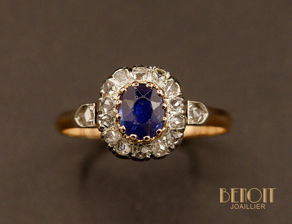 Bague Pompadour Saphir et Diamants