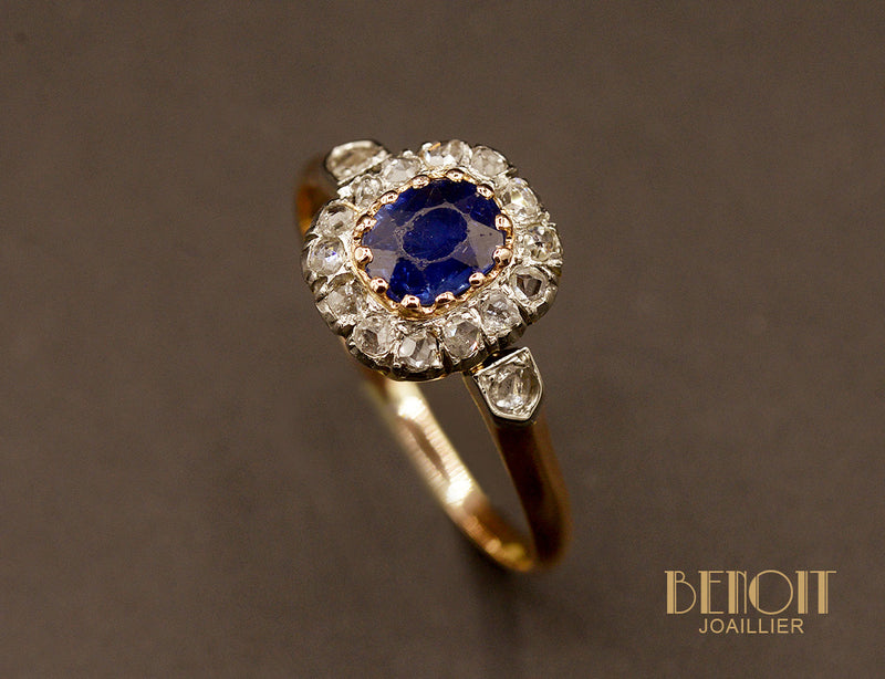 Bague Pompadour Saphir et Diamants