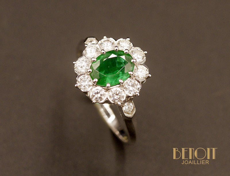 Bague sales pompadour emeraude