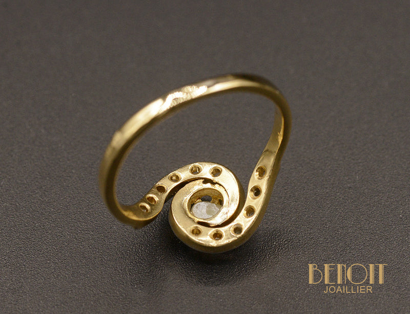 Bague Tourbillon Perle Fine et Diamants