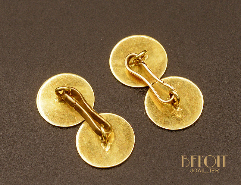 Boutons de Manchettes Or et Émail