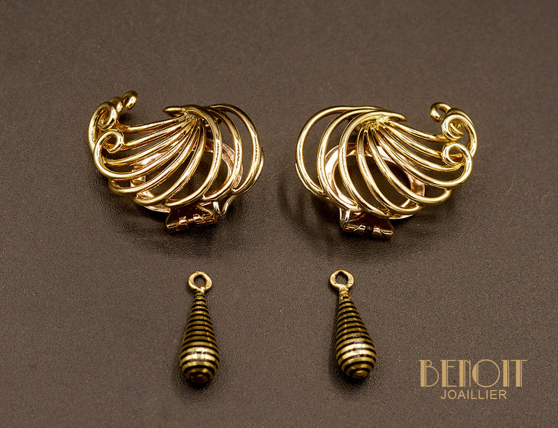 Clips d'Oreilles 1950 et Pendants émaillés