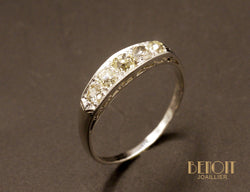 Bague Jarretiere Art Déco Diamants