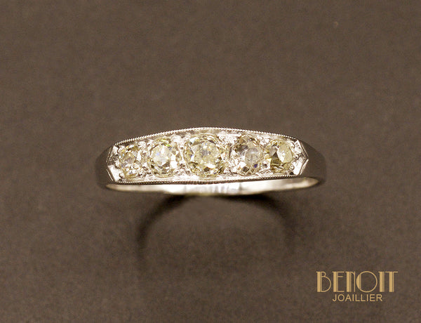 Bague Jarretiere Art Déco Diamants
