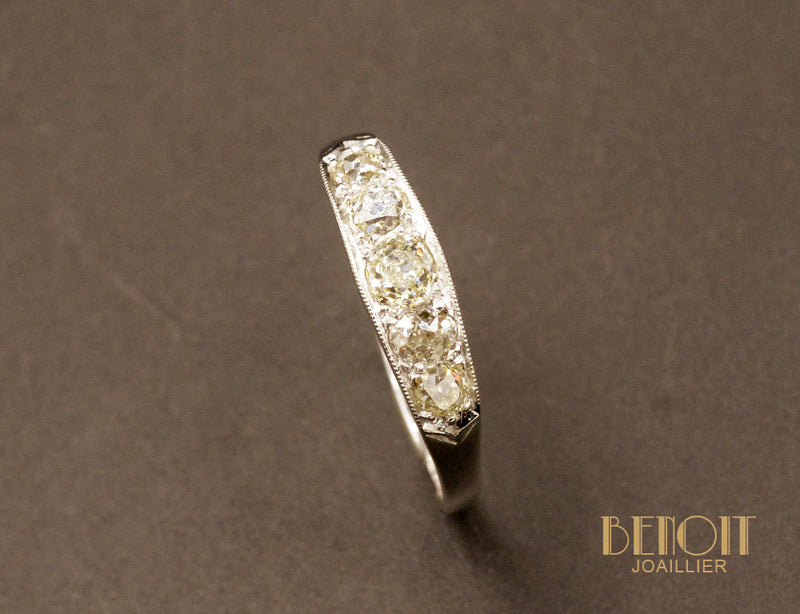 Bague Jarretiere Art Déco Diamants