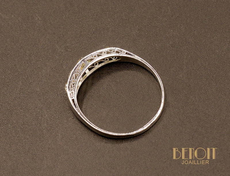 Bague Jarretiere Art Déco Diamants