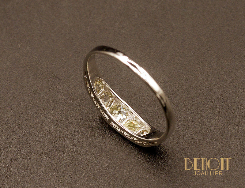 Bague Jarretiere Art Déco Diamants