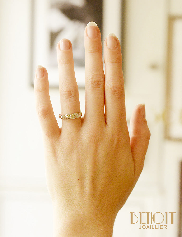 Bague Jarretiere Art Déco Diamants
