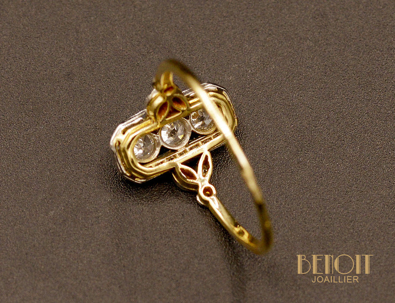 Bague Trio Diamants Art Déco