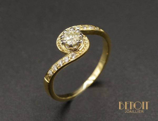 Bague Tourbillon Diamant Jaune