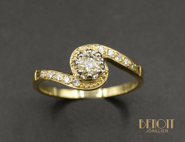 Bague Tourbillon Diamant Jaune