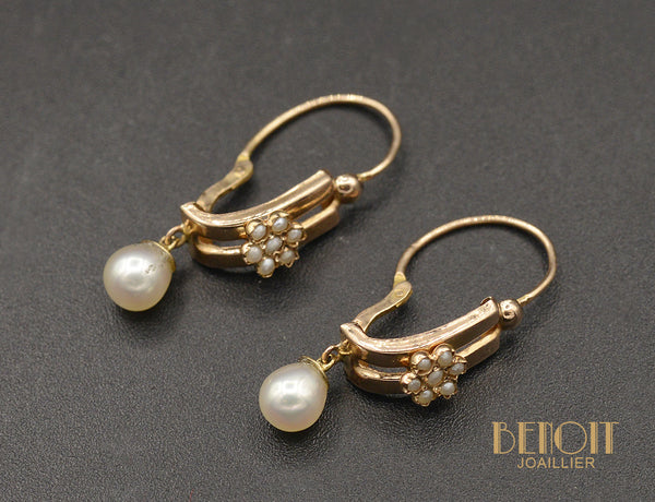 Dormeuses Or Rose et Perles