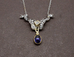 Pendentif Noeud Saphir et Diamants