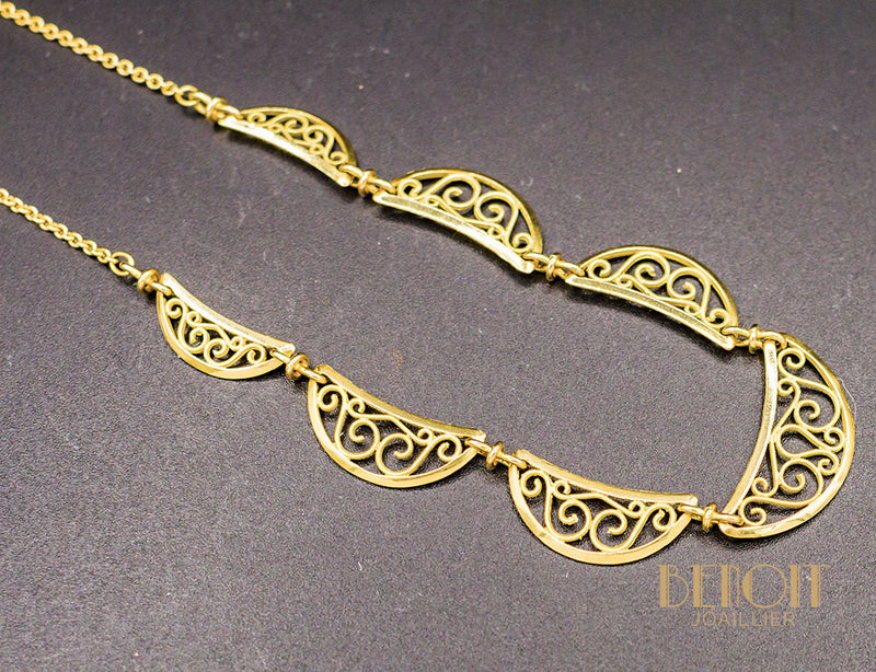 Collier Draperie Or Jaune