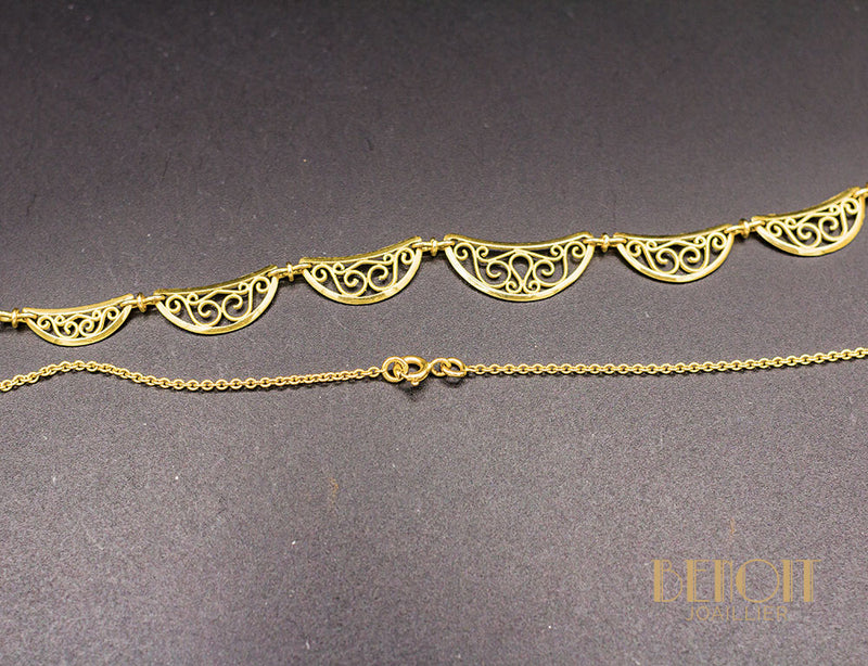 Collier Draperie Or Jaune