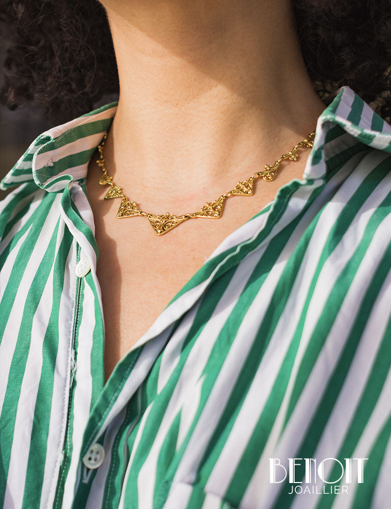 Collier Draperie Or Jaune