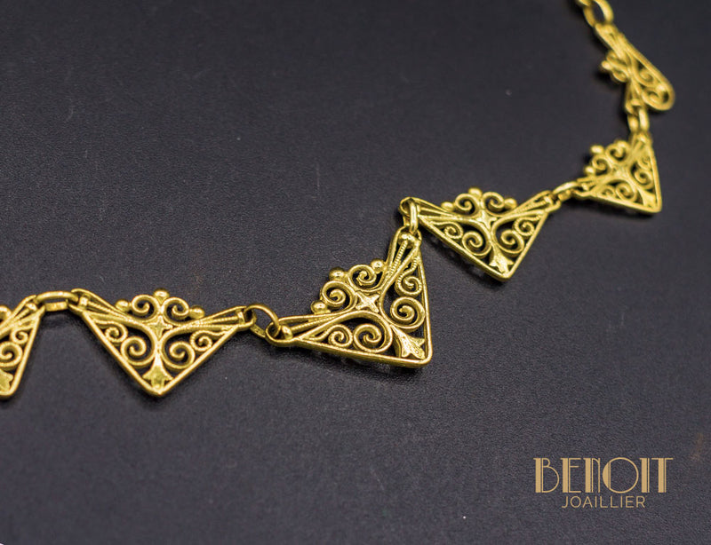 Collier Draperie Or Jaune