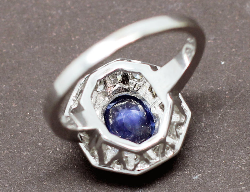 Bague Art Déco Saphir Diamants