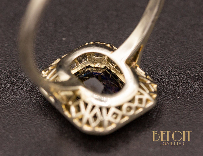 Bague Art Déco Saphir