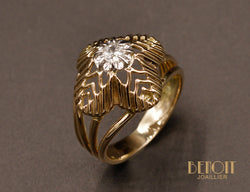 Bague 1950 en Or Rose et Diamants