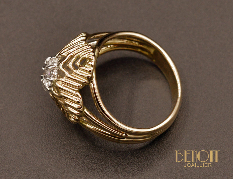 Bague 1950 en Or Rose et Diamants