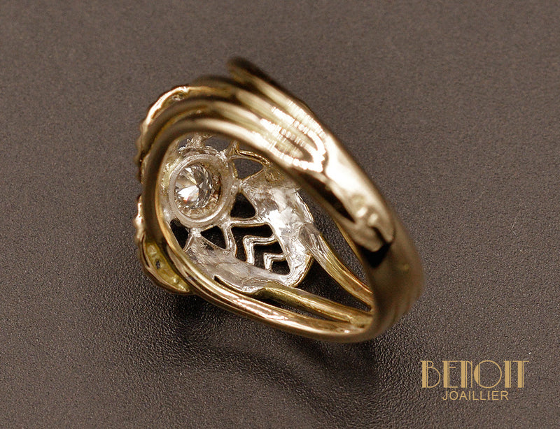 Bague 1950 en Or Rose et Diamants