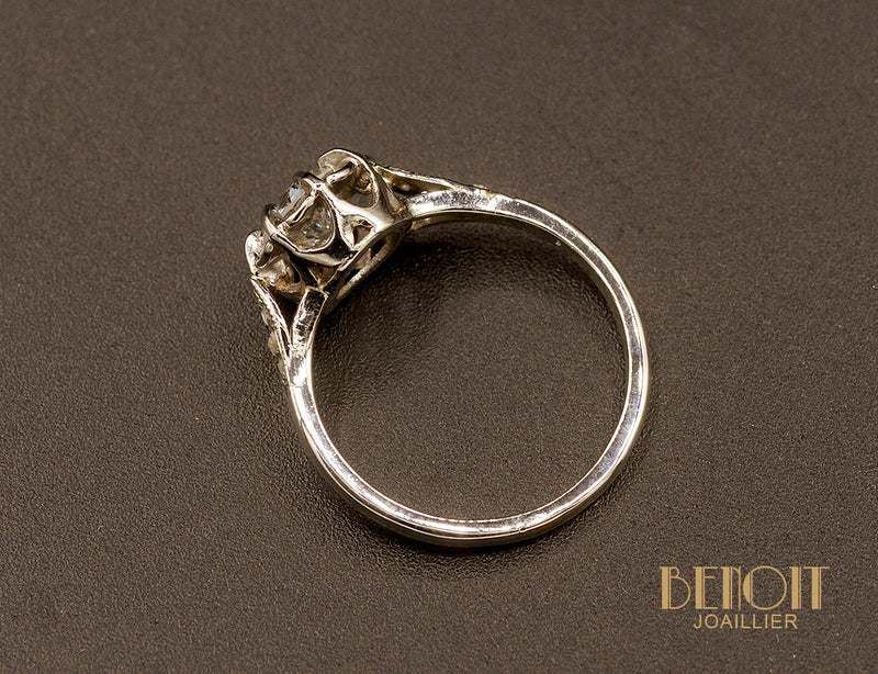 Solitaire Ancien Diamant et Platine