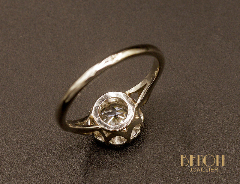 Solitaire Ancien Diamant et Platine