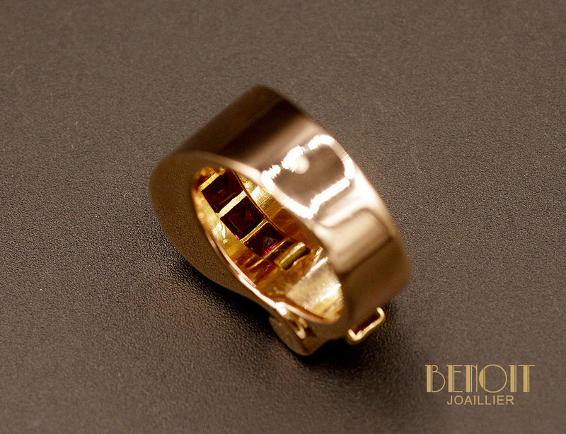 Bague Tank Or Rose et verneuils