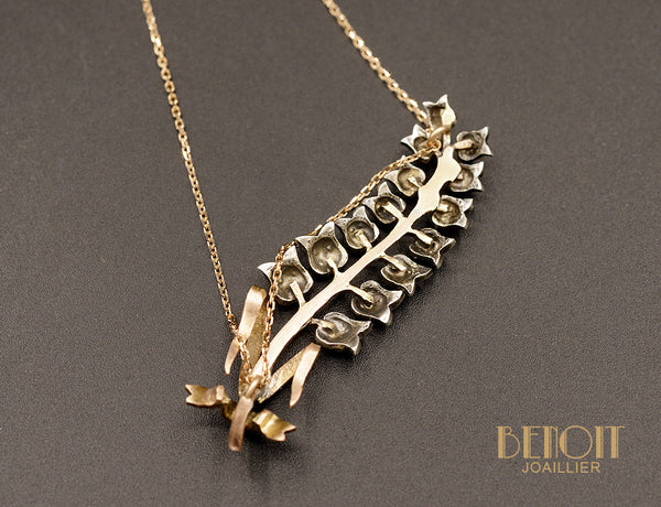 Pendentif Branche de Muguet Or Rose