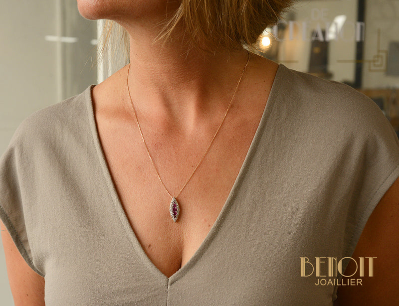Pendentif "Les Recyclés" Rubis et Diamants