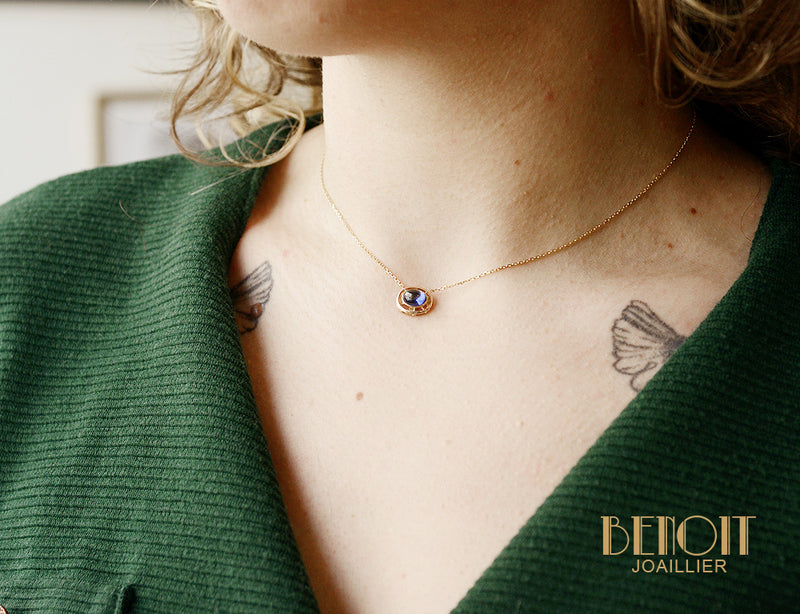 Collier Saphir Cabochon