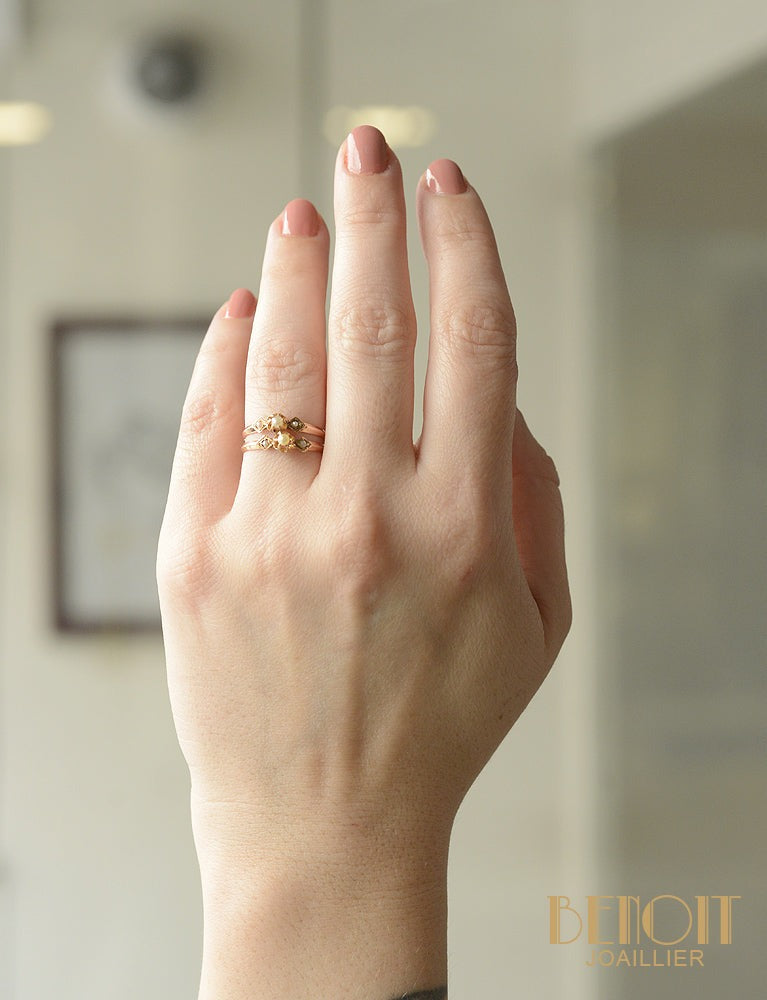 Bague double perle