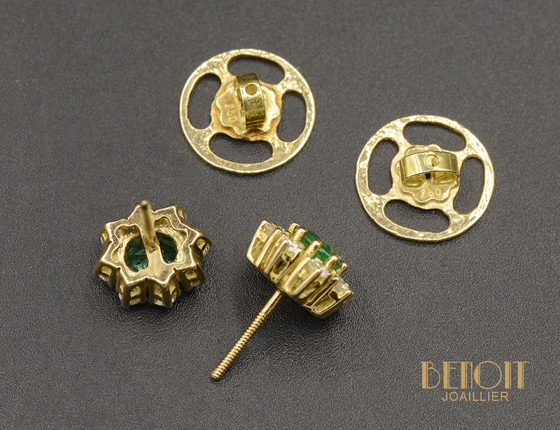 Boucles d'Oreilles Marguerite Émeraude